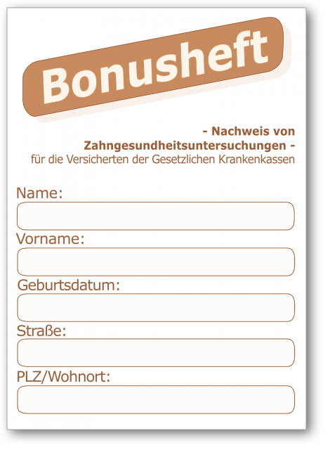 Bonusheft Vorderseite Bonusheft Vorderseite