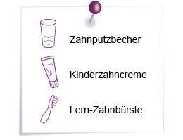 Was braucht man zum Z�hne putzen? � Notizzettel